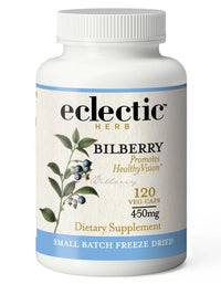Thumbnail for Eclectic Herb - Bilberry Capsules | Vision Health, Cardiovascular Support & Circulation | Superfood Vitamin & Mineral Supplement | Raw, Freeze Dried, Vegan, Non-GMO, Gluten Free (120 CT | 450 mg)