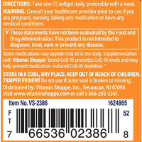 Thumbnail for The Vitamin Shoppe CoQ-10 100mg - Heart & Cellular Energy | Ubiquinone Coenzyme Q10 | 30 Softgels | Statin Support