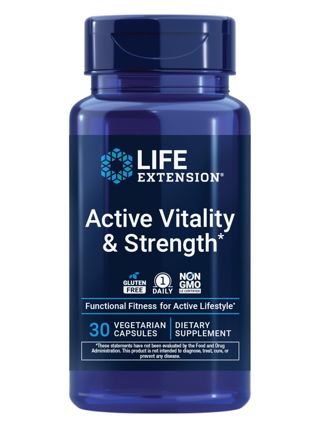 Life Extension Active Vitality & Strength, Functional Fitness, Muscle Health, Physical Independence, 1-Daily, Non-GMO, Gluten-Free, 30 Capsules