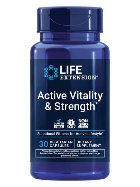 Life Extension Active Vitality & Strength, Functional Fitness, Muscle Health, Physical Independence, 1-Daily, Non-GMO, Gluten-Free, 30 Capsules