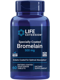 Thumbnail for Life Extension Specially-Coated Bromelain, Pineapple Extract, Joint Health, Joint Comfort, Vegetarian, Gluten-Free, Non-GMO, 500 mg, 60 enteric-Coated Tablets