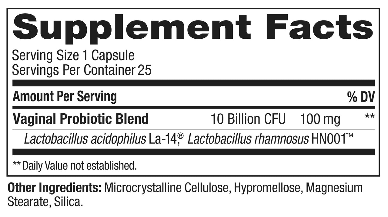 OLLY Happy Hoo-Ha Capsules, Probiotic for Women, Vaginal Health and pH Balance, 10 Billion CFU, Gluten Free - 25 Count