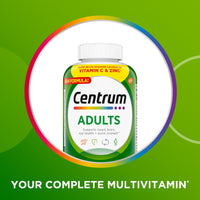 Thumbnail for Centrum Adult Multivitamin/Multimineral Supplement with Antioxidants, Zinc, Vitamin D3 and B Vitamins, Gluten Free, Non-GMO Ingredients - 200 Count