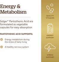 Thumbnail for Solgar Pantothenic Acid 550 mg Vegetable Capsules