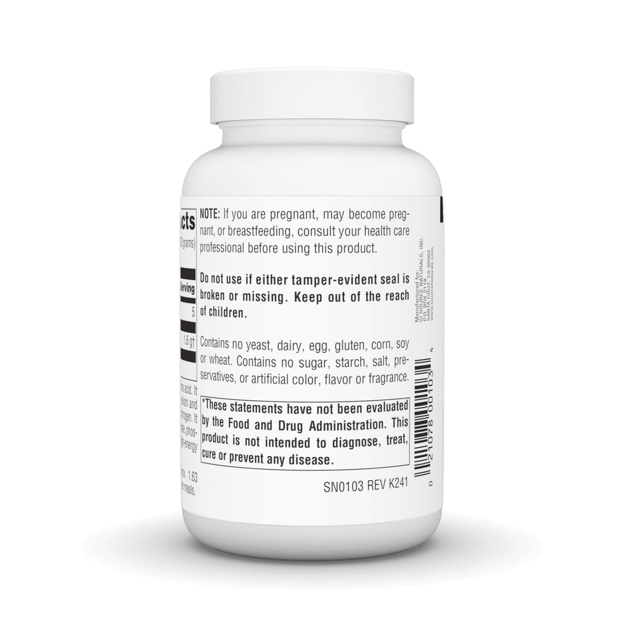 Source Naturals L-Arginine, Free Form, Supports Muscle Metabolism* - 3.53 oz. (100 Grams) - Powder