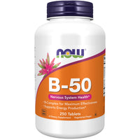 Thumbnail for NOW Foods Supplements, Vitamin B-50 mg, Energy Production*, Nervous System Health*, 250 Tablets