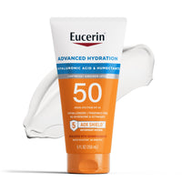 Thumbnail for Eucerin Sun Advanced Hydration SPF 50 Sunscreen Lotion, Lightweight Sunscreen with Hyaluronic Acid and Humectants, Hypoallergenic, Fragrance Free, No Oxybenzone or Octinoxate, 5 Fl Oz Tube