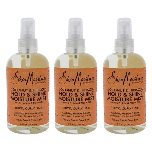 Shea Moisture Coconut & Hibiscus Hold & Shine Mist 8 Ounce (Pack of 3)