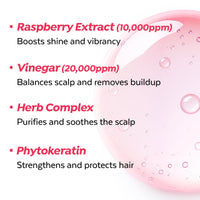 Thumbnail for A’PIEU Raspberry Hair Vinegar - Scalp Cleanser & Detox for Oily Scalp, Buildup & Dandruff, pH-Balancing Rinse for Fresh, Shiny Hair, Korean Hair Care, 6.76 fl oz