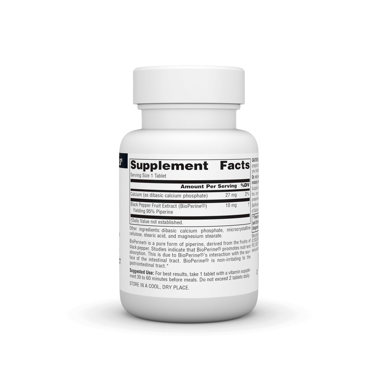 Source Naturals BioPerine, Black Pepper Fruit Extract - Promotes Nutrient Absorption* - 60 Tablets