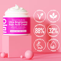 Thumbnail for SeoulCeuticals Korean Kojic Acid Cream Dark Spot Remover + Glycolic Acid + Niacinamide + Cica + HA Moisturizer - Cruelty Free K Beauty Skincare 2oz