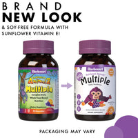 Thumbnail for Bluebonnet Nutrition Rainforest Animalz Whole Food Based Multiple Chewable Tablet, Kids Multivitamin & Mineral, Vitamin C, D3, Iron, Gluten Free, Milk Free, Kosher, 180 Chewable Tablets, Mixed Flavor