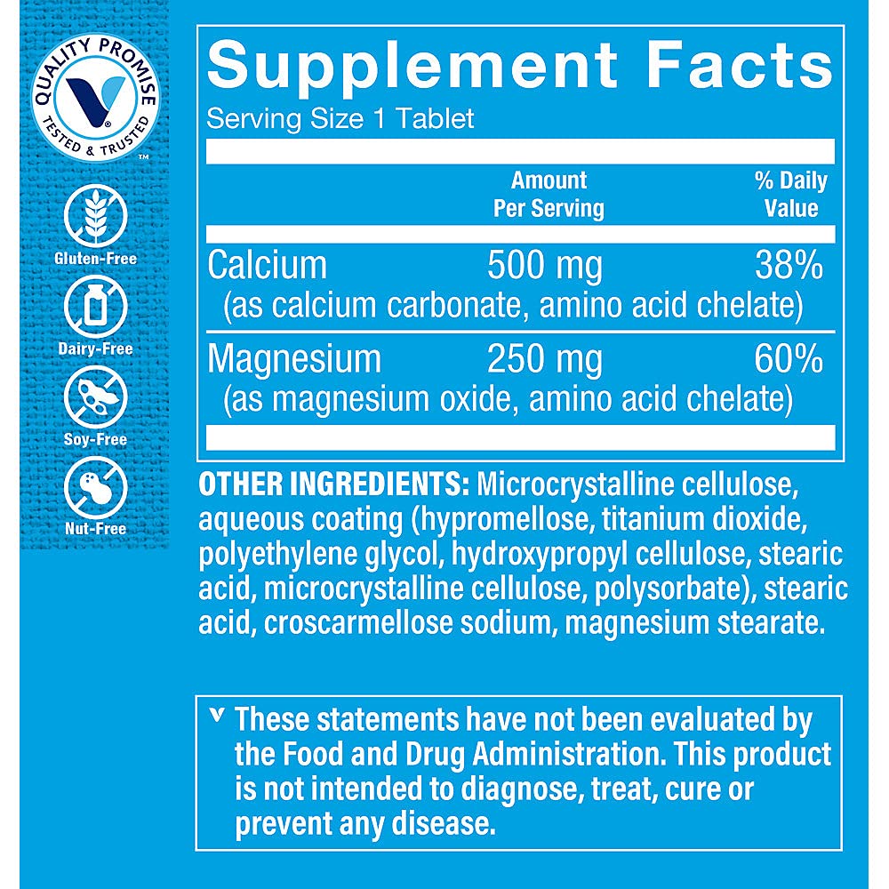 The Vitamin Shoppe Chelated Cal-Mag, 2:1 Calcium & Magnesium Ratio, Supports Bone & Teeth (100 Tablets)