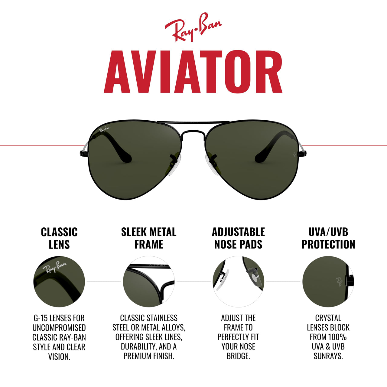 Ray-Ban RB3025 Classic Aviator Sunglasses, Gold/Clear Gradient Brown, 58 mm