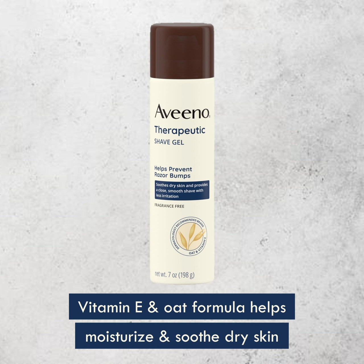 Aveeno Therapeutic Shave Gel with Oat and Vitamin E to Help Prevent Razor Bumps, Soothes Dry Skin and Provides a Close, Smooth Shave with Less Irritation, Fragrance-Free, 7 oz