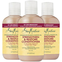 Thumbnail for SheaMoisture Strengthen & Restore Conditioner, Travel-Size 3-Pack – Jamaican Black Castor Oil Deep Conditioner for Dry, Damaged Hair, 3.2 Oz Ea
