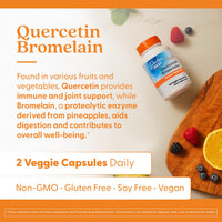 Thumbnail for Doctor's Best Quercetin Bromelain, Immunity Support Capsule, Heart, Joint & Healthy Respiratory System, Non-GMO, Vegan, Gluten Free, Soy Free,180 VC