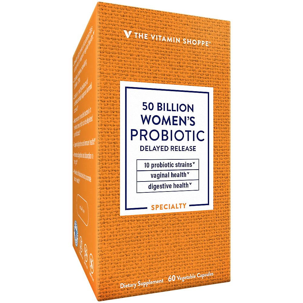 The Vitamin Shoppe Women's Probiotic Delayed Release 50 Billion - with 10 Probiotic Strains to Support Digestive, Immune & Vaginal Health or Yeast Imbalance - Shelf Stable (60 Veggie Caps)