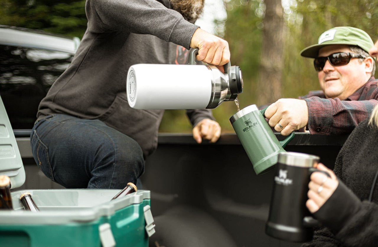 Stanley GO Growler 64 oz | Keeps Beer Cold or Coffee Hot | Leakproof Steel Lined Lid and Easy to Carry Handle | Insulated Stainless Steel Beverage Container | BPA-Free | Polar