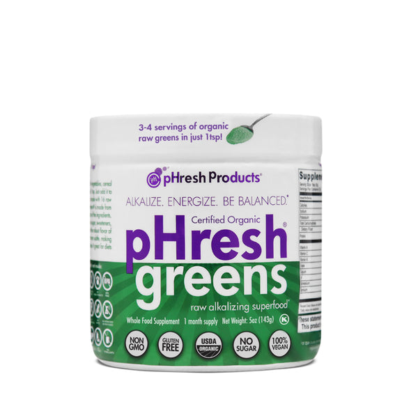 Image 1 of pHresh Greens Raw Alkalizing Superfood Greens Powder - 1 Month Supply | Gluten-Free | Natural Enzymes | Raw Nutrients | Approved for Intermittent Fasting and Keto Diets | 5 Ounces