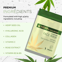 Thumbnail for Azure Cosmetics Hemp Oil & Hyaluronic Acid Nourishing Facial Sheet - Anti Aging, Rejuvenating & Deeply Hydrating Mask - Reduces Fine Lines & Wrinkles, Locks in Moisture - Korean Skin Care - Pack of 5