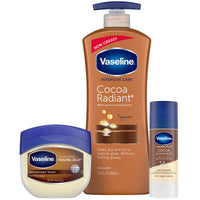 Thumbnail for Vaseline Intensive Care Cocoa Radiant Lotion, 20.3 oz Bundled with Moisturizing Healing Jelly Butter, 7.5 and Shimmer Stick, 1.4 oz, Moisturized Skin Light Butter Scent