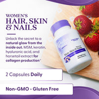 Thumbnail for Doctor's Best Womens Hair, Skin & Nails with OptiMSM + KeraGLO, Comprehensive Beauty Support, Non-GMO, Gluten Free 60 Veggie Caps