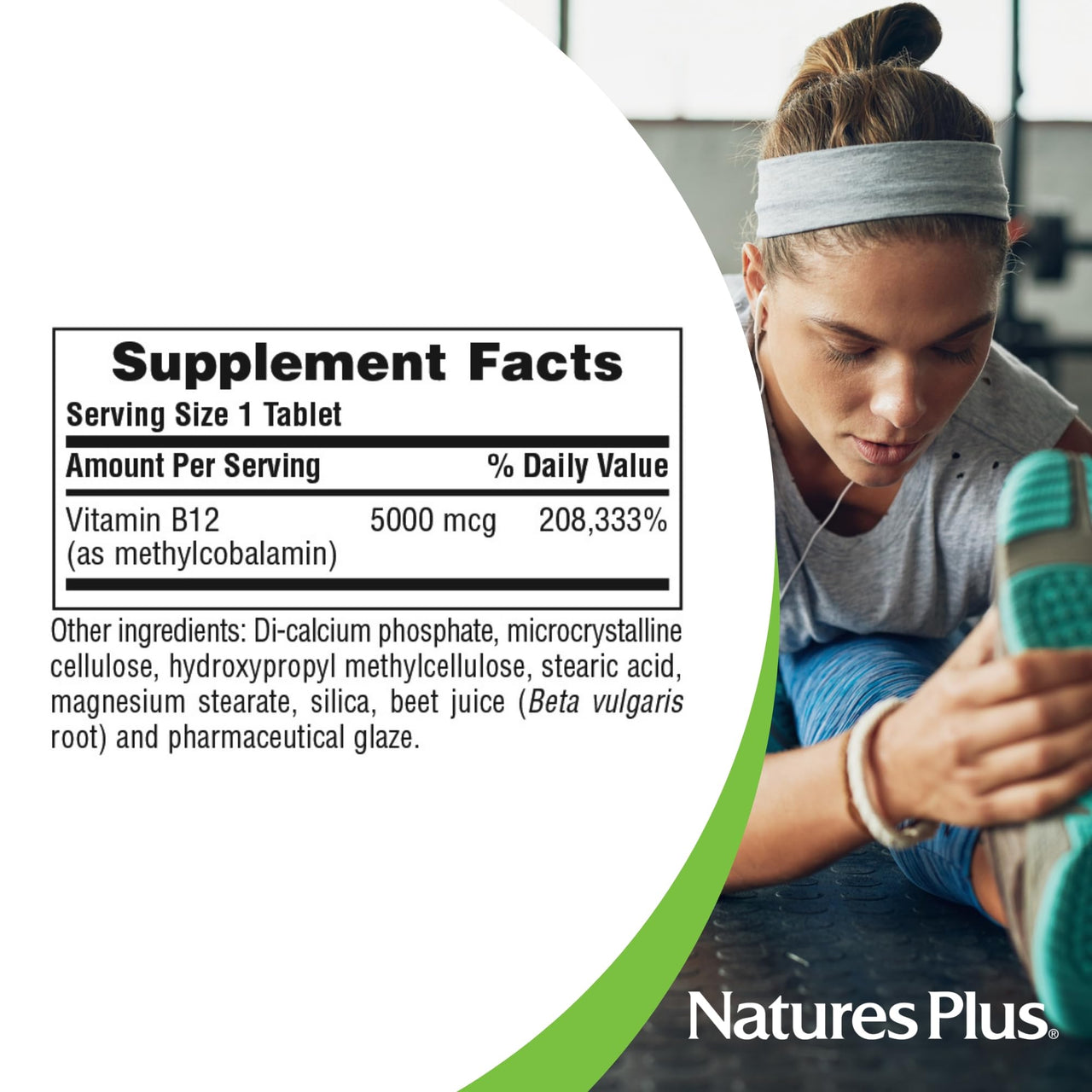 NaturesPlus Shot-O-B12 5000 mcg - 30 Sustained Release Tablets - Supports Energy Production - Vegetarian, Gluten Free - 30 Servings
