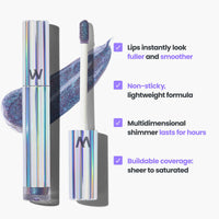Thumbnail for Wonderskin Lip Gloss Blading Top Gloss, Hydrating and High Shine Finish Lip Makeup (Blue Glitter)