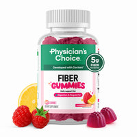 Thumbnail for Physician's CHOICE Fiber Gummies for GLP-1 Support - No Sugar Added & Vegan - Raspberry Lemon - Natural Chicory Root Prebiotic Fiber Gummy - Digestive Health & Regularity for Women & Men - 60CT