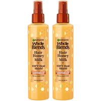 Thumbnail for Garnier Whole Blends Hair Honey Milk 450F Heat Protectant Spray, For All Hair Types With Up To 100 Hrs of Frizz Control, 8.5 Fl Oz, 2 Count