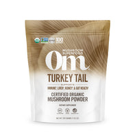 Thumbnail for OM MUSHROOM SUPERFOOD Turkey Tail Organic Mushroom Powder Pouch, 7.05 Ounce, 100 Servings, Immune Support, Polysacchrides, Beta-Glucans, Gut Health & Holistic Defense Mushroom Supplement