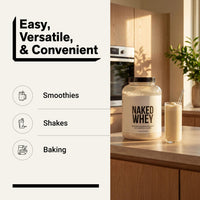 Thumbnail for NAKED Whey 5LB 100% Grass Fed Unflavored Whey Protein Powder - Only 1 Ingredient, NSF Certified, Undenatured, Gluten Free, Soy Free, Promote Muscle Growth and Recovery - 76 Servings