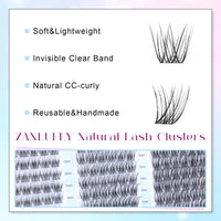 Thumbnail for Lash Clusters Wispy Eyelash Clusters Natural CC-Curly Cluster Lashes zanlufly Wispy Individual Lashes 180Pcs Eyelash Extension 10 12 14MM DIY Lash Extension