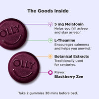 Thumbnail for OLLY Extra Strength Sleep Gummy, 5 mg Melatonin, L-Theanine, Chamomile, Lemon Balm Extracts, Sleep Aid, BlackBerry Flavor - 120 Count