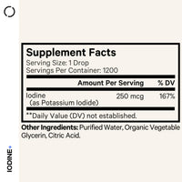Thumbnail for Codeage USDA Certified Organic Iodine Drops - 250 Mcg Per Serving - 1+ Year Supply - Liquid Iodide Supplement - Pure, Clear Iodine - Vegan Potassium Iodine Liquid Drop - 2 fl oz