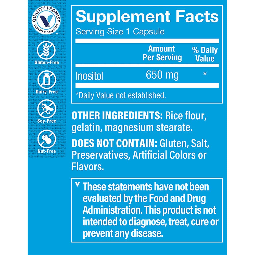 The Vitamin Shoppe Inositol 650MG, Supports Healthy Liver Cellular (300 Capsules)