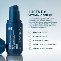 Thumbnail for Prequel Skin Lucent-C, Vitamin C Serum for Face. Professional Facial L-Ascorbic Acid, Ferulic Acid Formula with Niacinamide. Clinical Skincare for Luminous Firm Skin. 1oz Pump