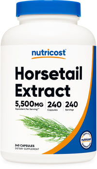 Thumbnail for Nutricost Horsetail Extract 5,500mg Equivalent from 550mg of 10:1 Extract Per Serving, 240 Capsules for 240 Servings Per Bottle - GMO Free and Gluten Free, Vegan