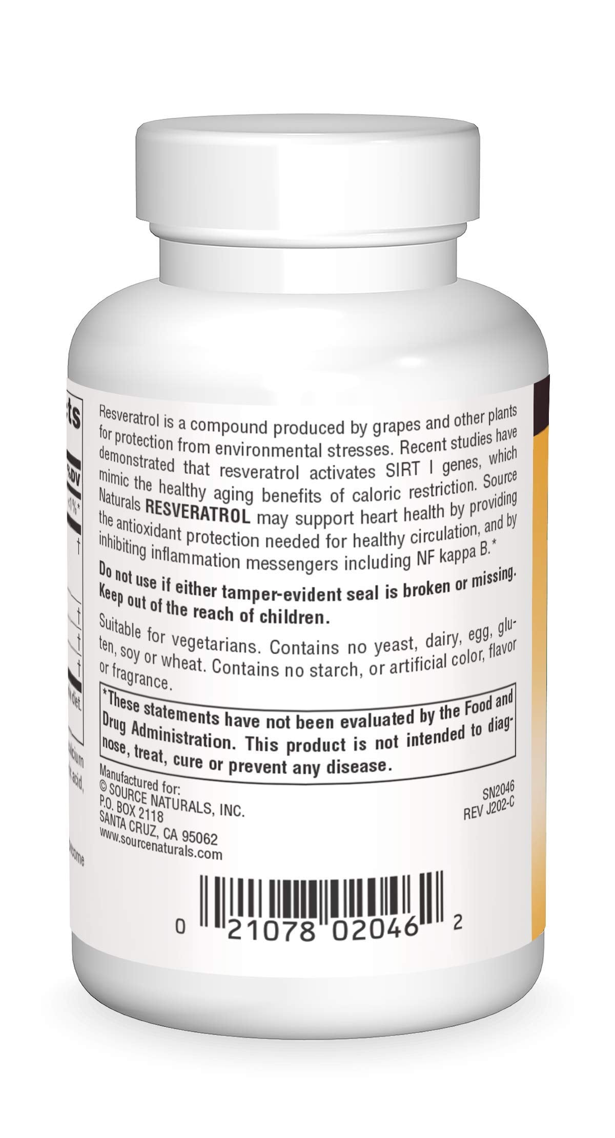 Source Naturals Resveratrol, for Heart and Healthy Aging*, 80mg - 60 Tablets