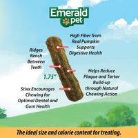 Thumbnail for Emerald Pet Feline Dental Stixx — Tasty and Crunchy Cat Sticks with Pumpkin for Digestive Health — Natural Grain Free Treats for Clean Cat Teeth and Fresh Breath — Catnip, 3.6 oz