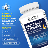 Thumbnail for Dr. Berg Magnesium Glycinate with Vitamin D, B6 & Zinc for Stress Relief, Calm, Relaxation, & Good Sleep* - 120 mg Per Magnesium Supplement Capsule - Chelated Magnesium Glycinate - 150 Caps