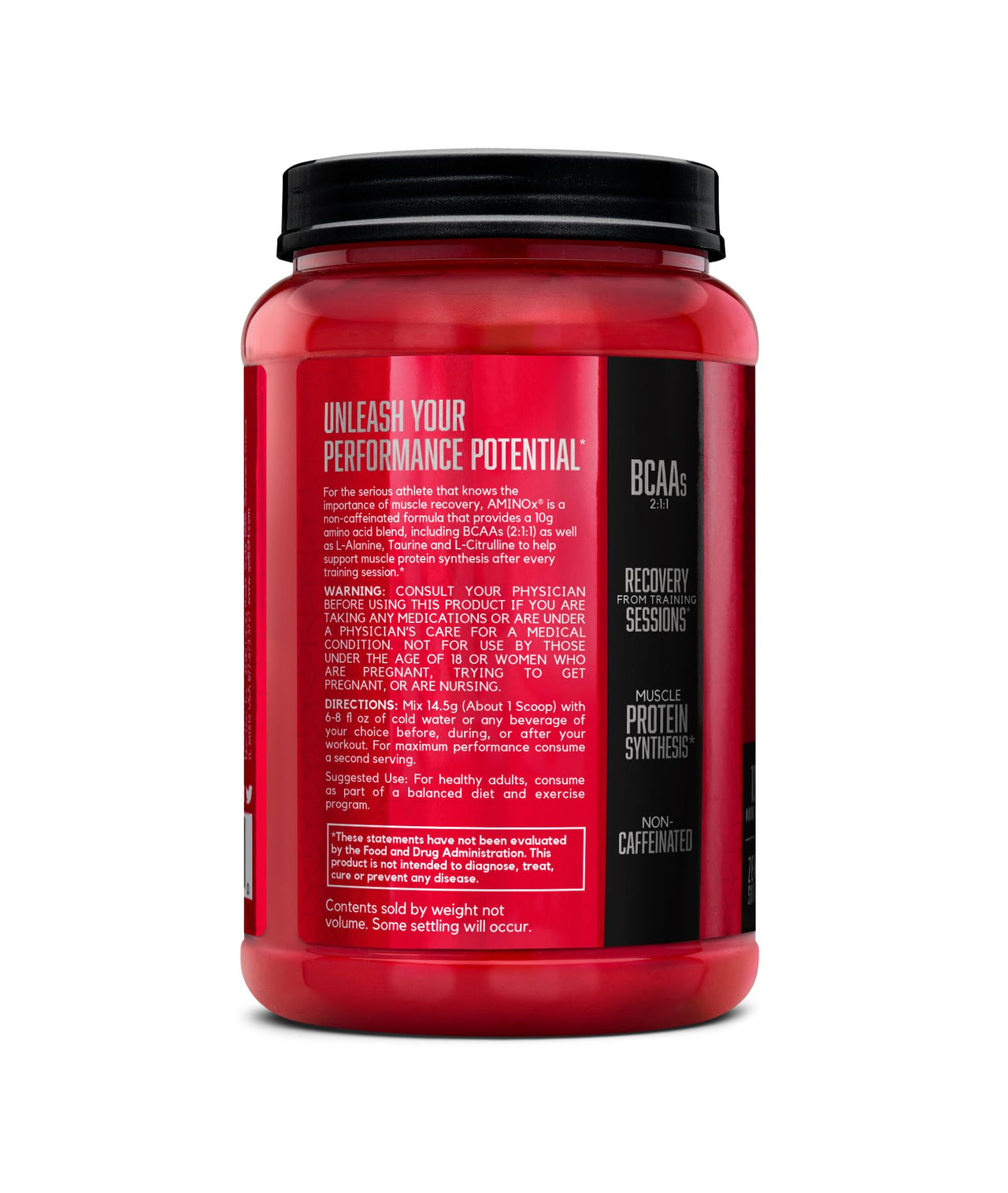 Image 8 of BSN Amino X BCAAs Recovery Powder, Caffeine Free, Watermelon, 70 Servings