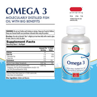 Thumbnail for KAL Omega 3 | Omega-3 Fish Oil for Healthy Heart, Joint & Brain Support | 180mg EPA, 120mg DHA (120 CT, 120 Serv)