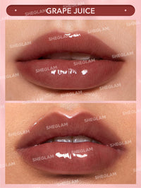Thumbnail for SHEGLAM Glaze Daze Lip Gloss Shiny Tinted Lip Gloss High Gloss Finish Plumping Lip Care Nourishing Not Easy to Fade Liquid Lip Cosmetics-Grape Juice