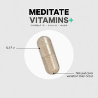Thumbnail for Codeage Meditate Vitamins+ Supplement - CognatiQ, DHH-B, GABA, Ashwagandha, Organic Mushrooms, Blueberries - BDNF Brain Pills and Neuroprotein - Vegan, Non-GMO, Gluten-Free - 60 Capsules