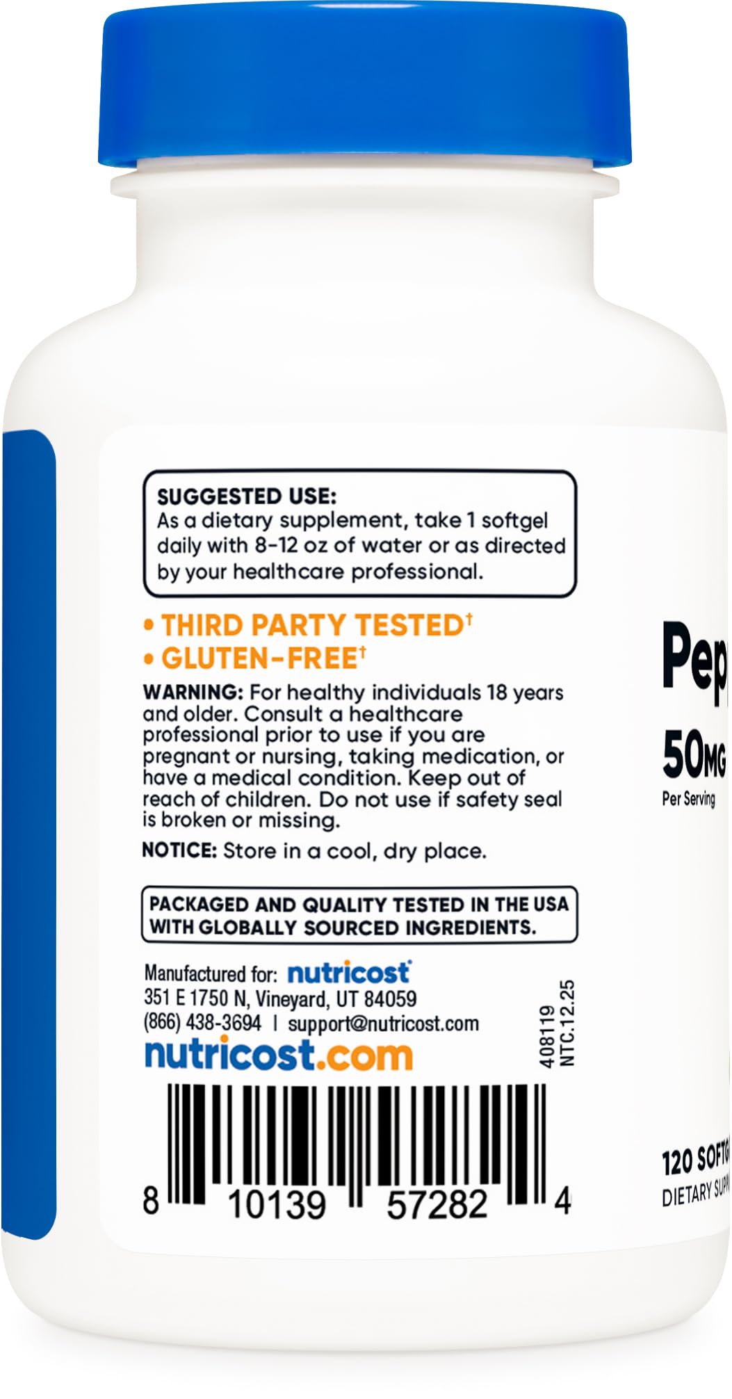 Nutricost Peppermint Oil Softgels (120 SFG) (50 MG) - Gluten Free, Third Party Tested and GMO Free