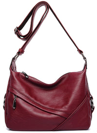 Thumbnail for Covelin Women's Retro Sling Shoulder Bag from, Leather Crossbody Tote Handbag Wine Red