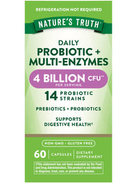 Thumbnail for Nature's Truth Probiotics with Enzymes | 60 Capsules | for Men and Women | Non-GMO & Gluten Free Digestive Health Supplement