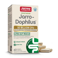 Thumbnail for Jarrow Formulas Jarro-Dophilus Ultra Gut Rescue - 50 Billion CFU Per Serving - Probiotics Restore, Protect & Maintain Intestinal Flora - 60 Servings (Delayed Release)